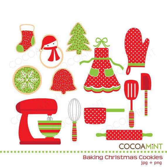 Baking Christmas Cookies Clip Art By Cocoamint On Etsy 5 00