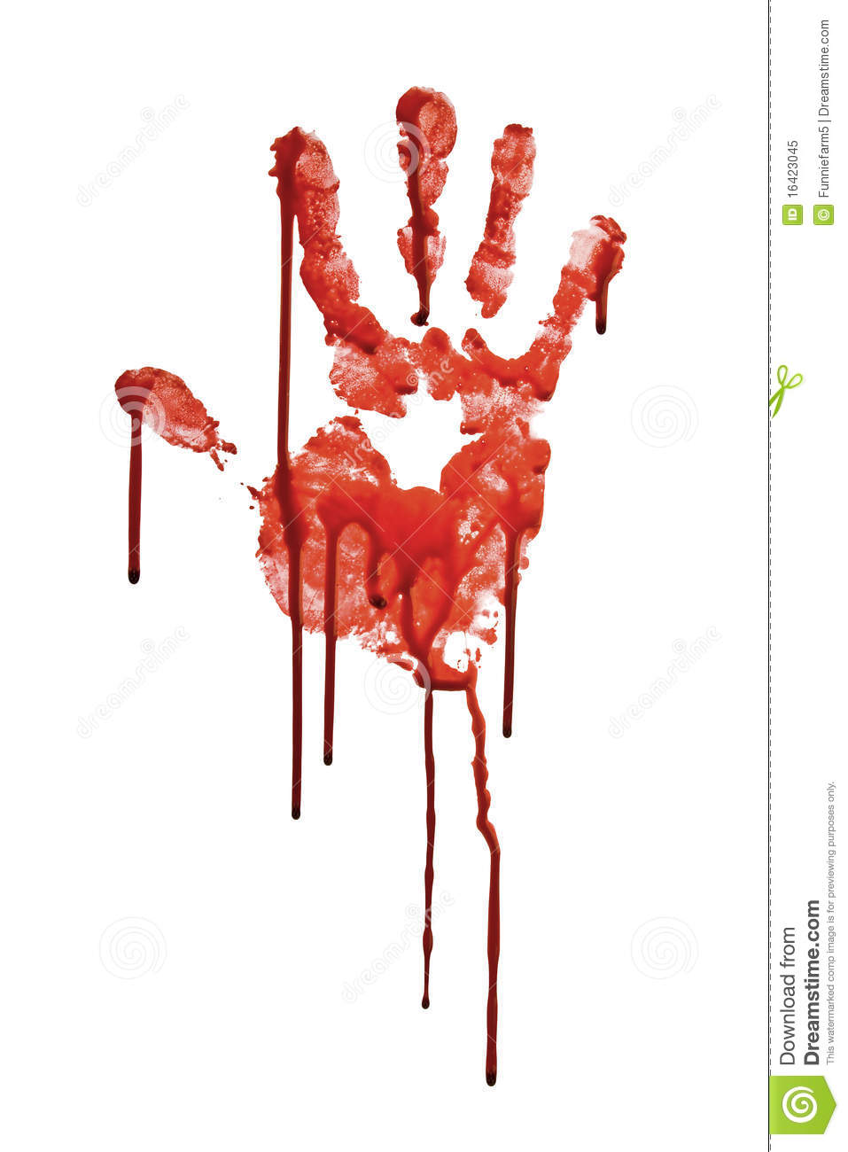 Bloody Hand Prints Isolated On White Background