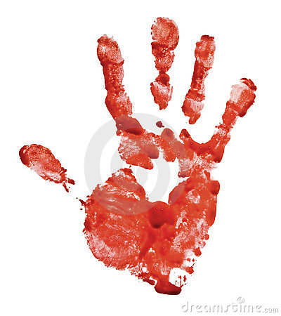 Bloody Hand Prints Isolated On White Royalty Free Stock Photos   Image