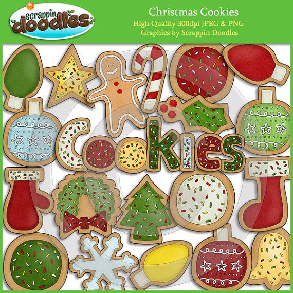 Christmas Cookies Clip Art On Etsy  3 47