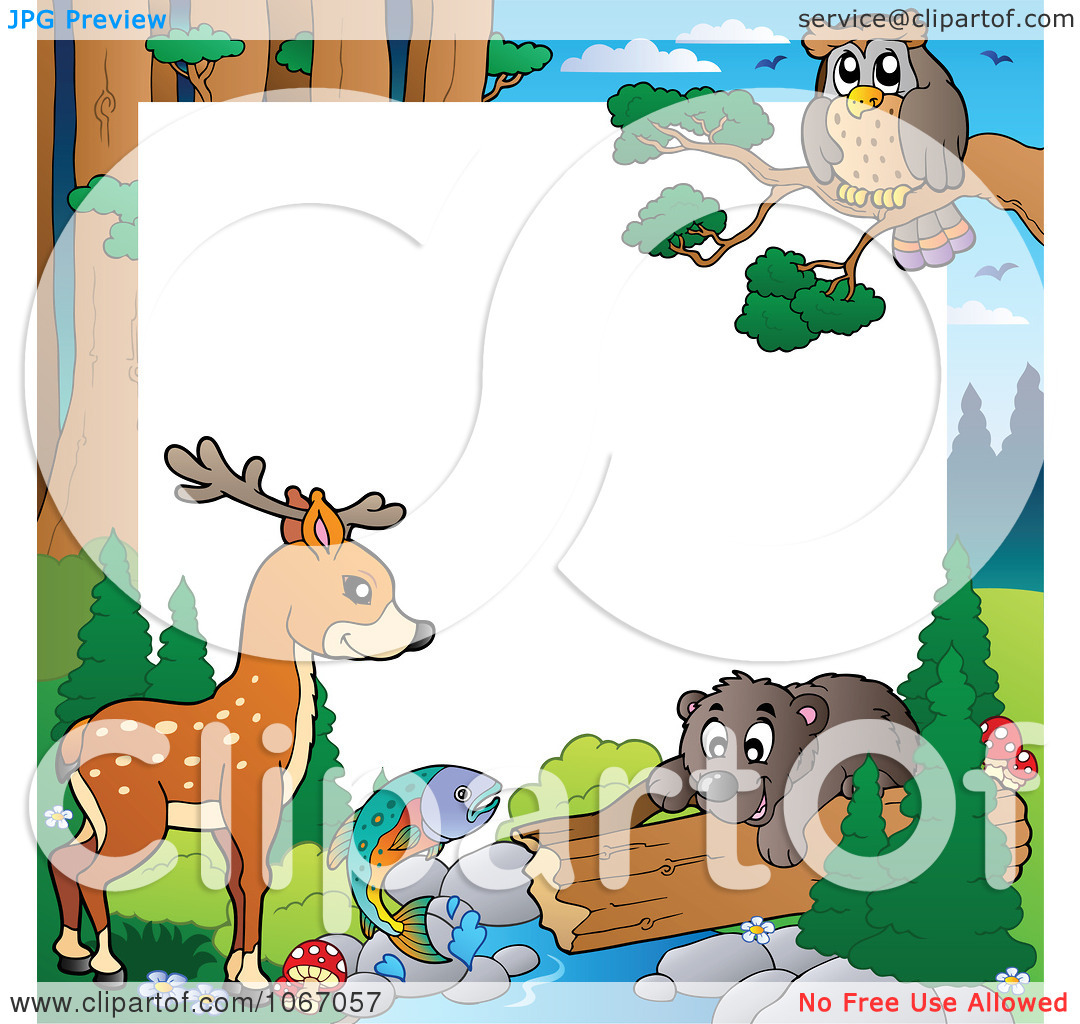 Clipart Forest Animal Frame 1   Royalty Free Vector Illustration By