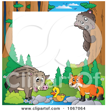 Clipart Forest Animal Frame 2   Royalty Free Vector Illustration By