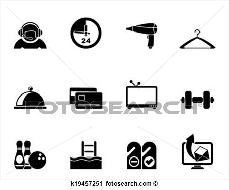 Clipart   Hotel And Motel Amenity Icons  Fotosearch   Search Clip Art    