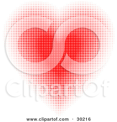 Clipart Illustration Of A Gradient Heart Made Of Tiny Red Dots By Kj