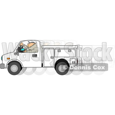 Clipart Utility Work Texting While Driving   Royalty Free Illustration