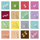 Collection Of 16 Linearregression Chart Icons Royalty Free Stock Photo