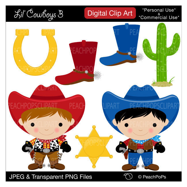 Cowboy Clipart Digital Clip Art Boy Sheriff By Peachpopsclipart