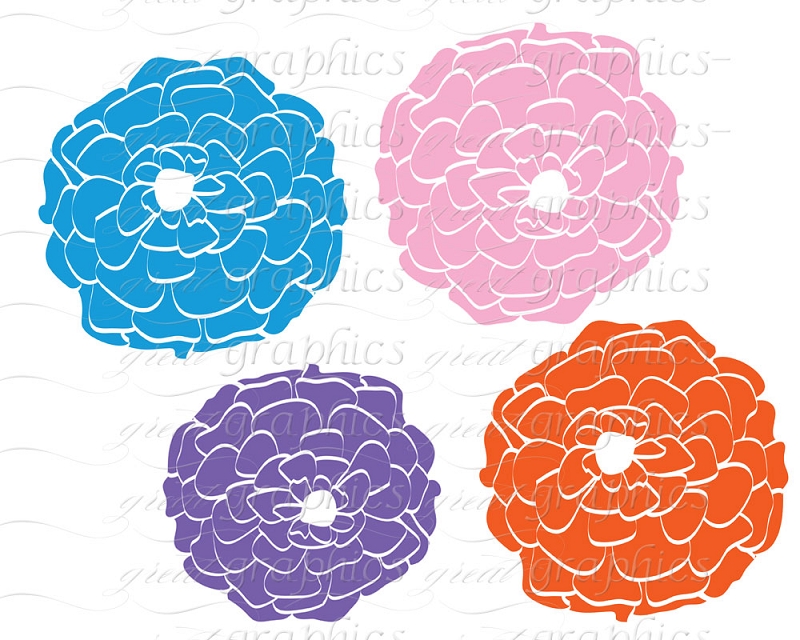 Flower Clip Art Mum Digital Clip Art Printable Flower Clipart