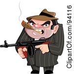 Free Rf Clipart Illustration Of A Mean Mafia Ganster Holding A Gun