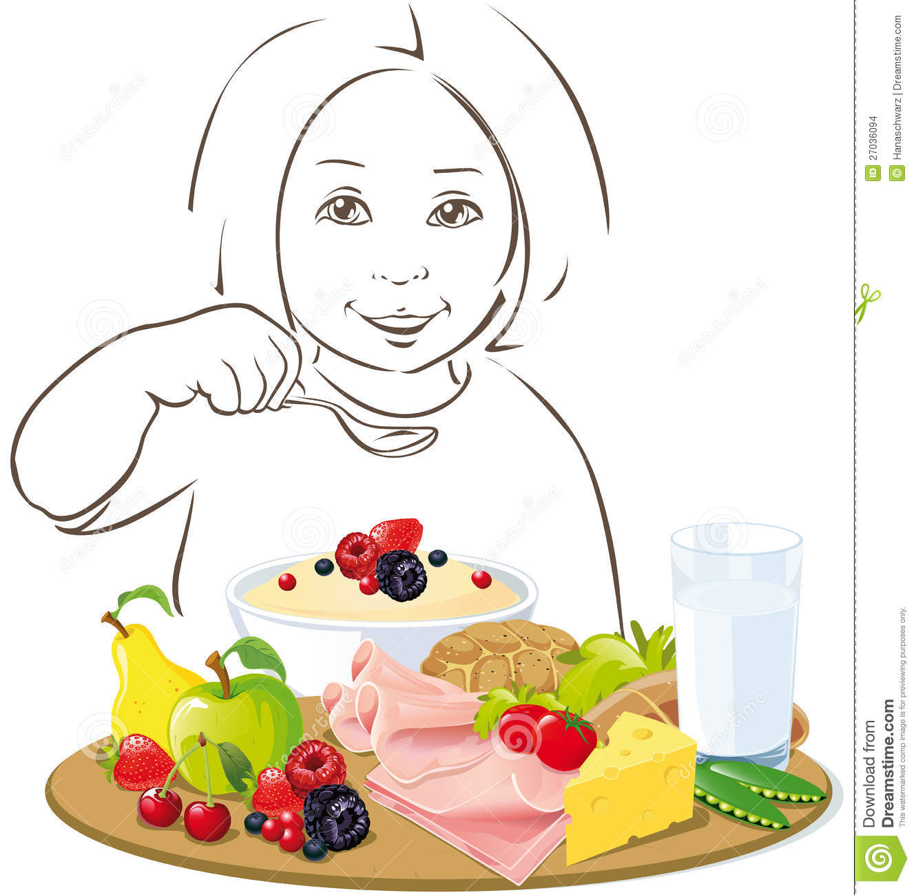 Healthy Eating Child   Illustration Stock Images   Image  27036094