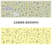 Line Design Concept Web Banner For Career Growth Stock Photos