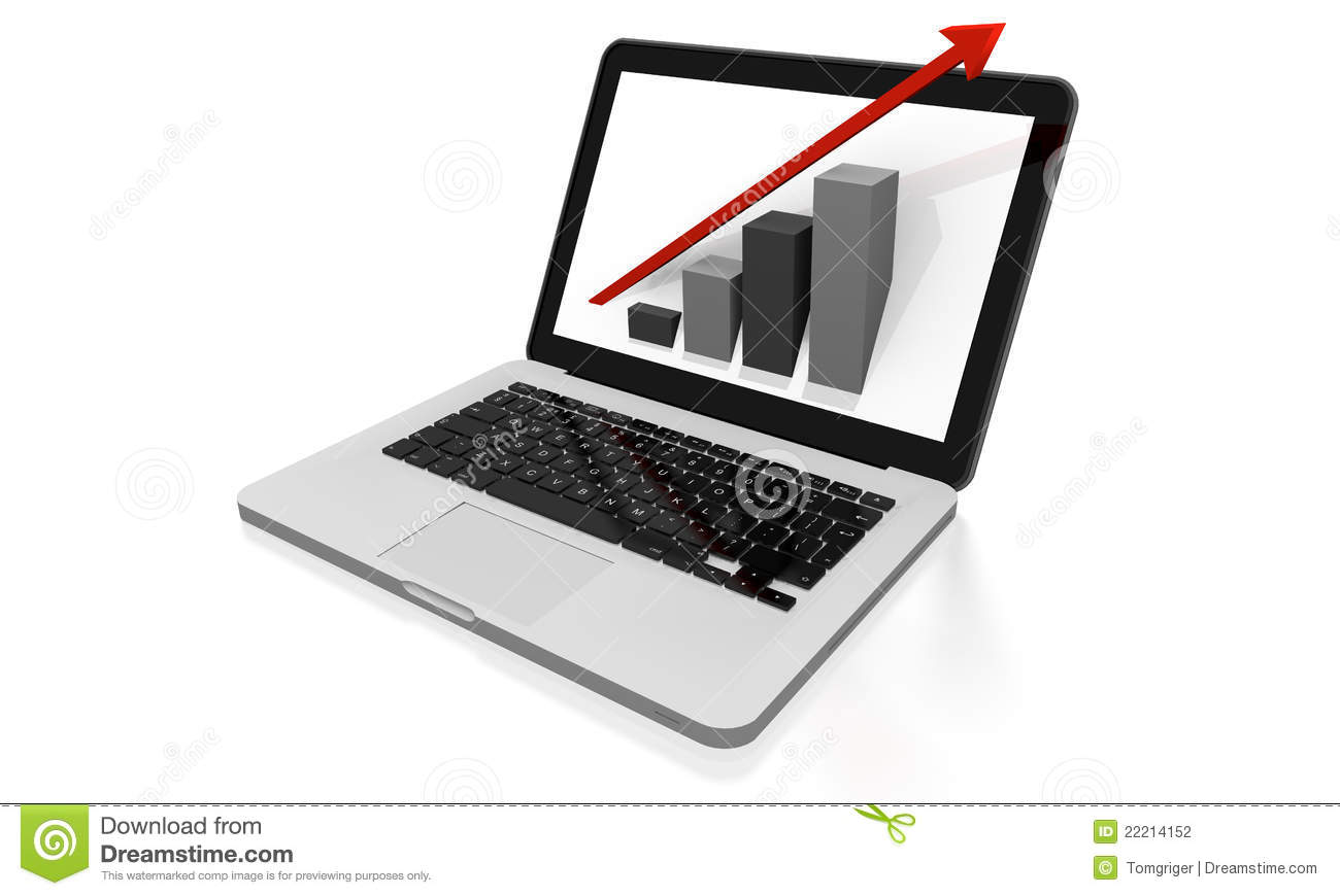 Linear Growth On A Modern Laptop Stock Photography   Image  22214152