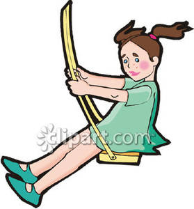 Little Girl Swinging   Royalty Free Clipart Picture