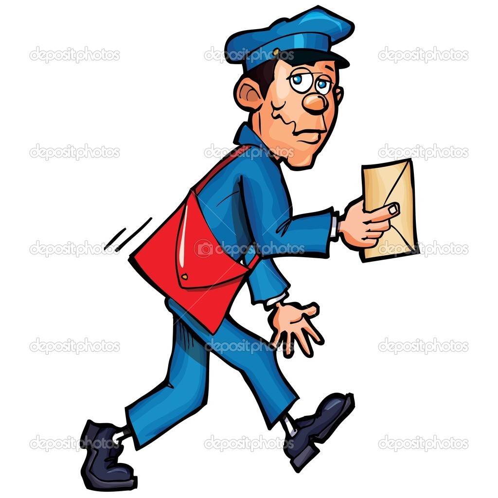 Mailman Clipart Cartoon Mailman Delivering