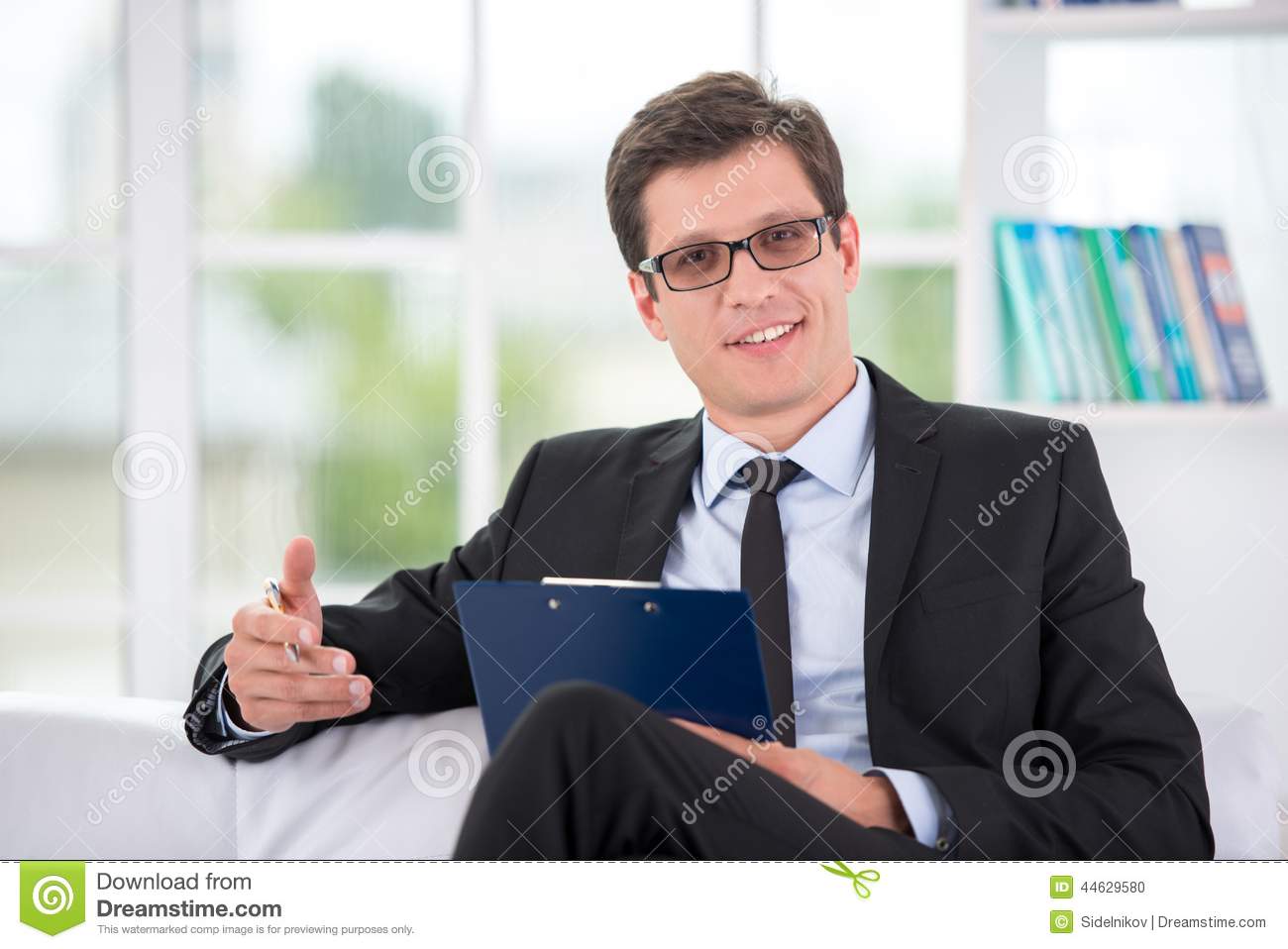 Portrait Of Male Psychologist In Office Stock Photo   Image  44629580