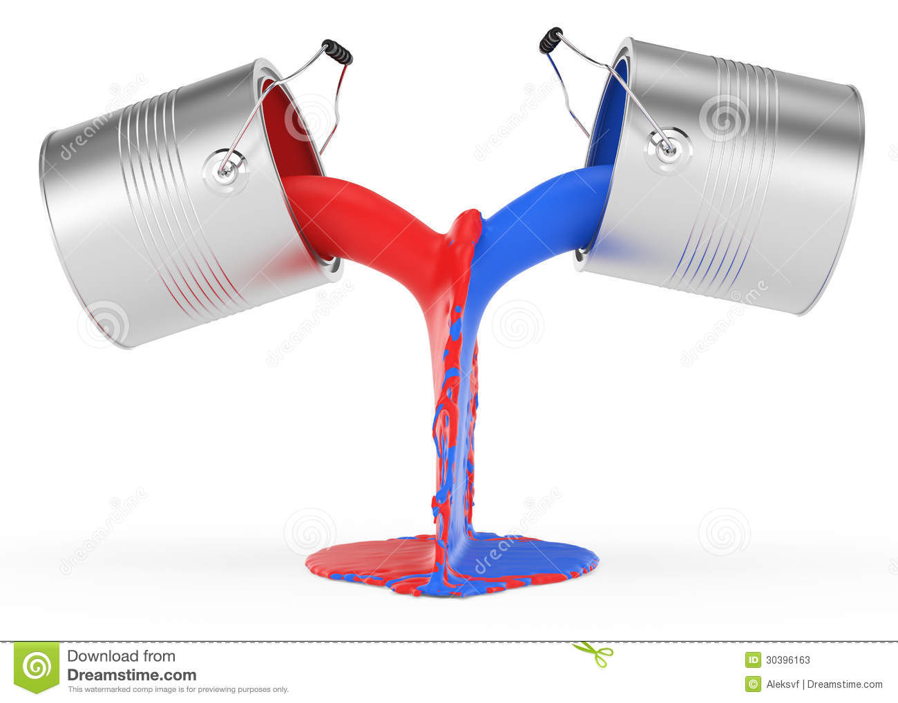Pouring Red And Blue Paint Stock Photos   Image  30396163