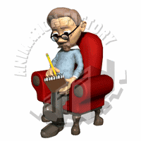 Psychologist Writing In Notepad Animated Clipart