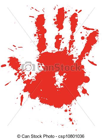 Red Drop Ink Splatter Hand Print Blood Splash Vector  Gloss Brush