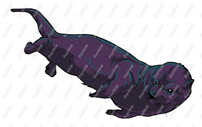 River Otter Character Clip Art   Royalty Free Clipart   Vector Cartoon