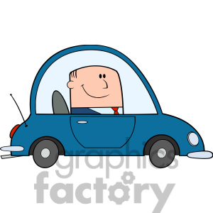 Royalty Free Rf Clipart Illustration Businessman Driving Car To Work