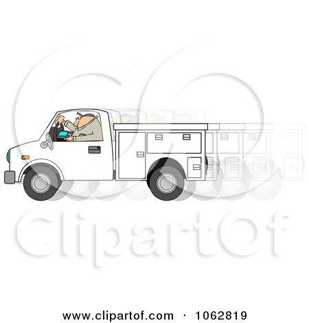 Royalty Free  Rf  Clipart Illustration Of A Man Driving A White