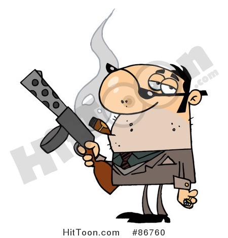 Royalty Free  Rf  Clipart Illustration Of A Mobster Man Holding A