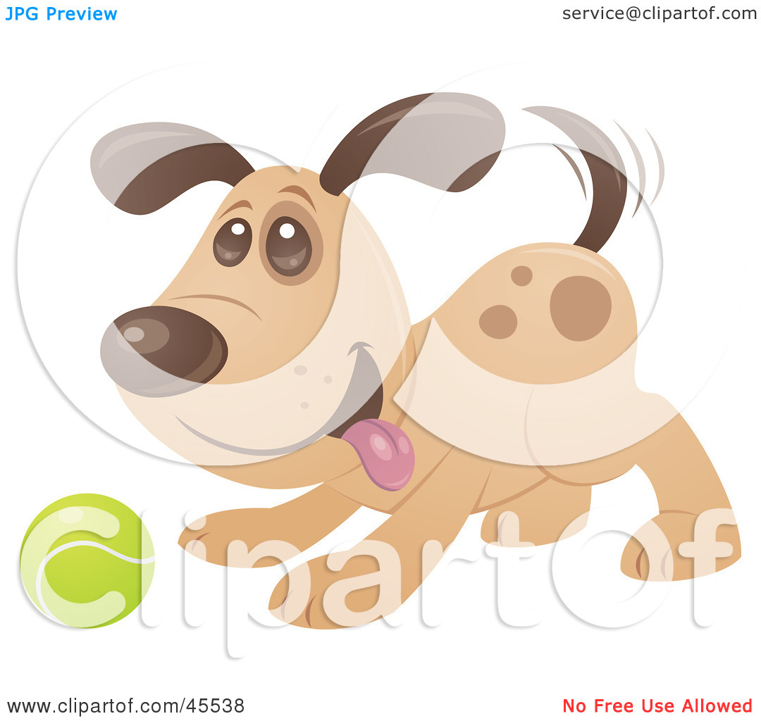 Royalty Free  Rf  Clipart Illustration Of A Playful Puppy Dog Wagging
