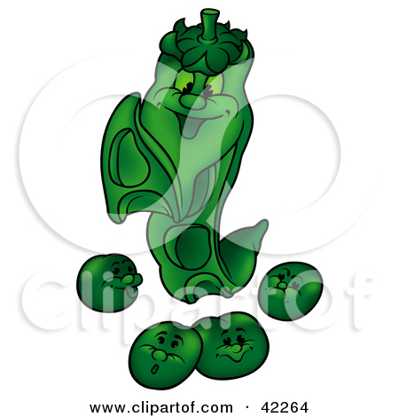 Royalty Free Rf Clipart Illustration Of Two Organic Green Pea Pods