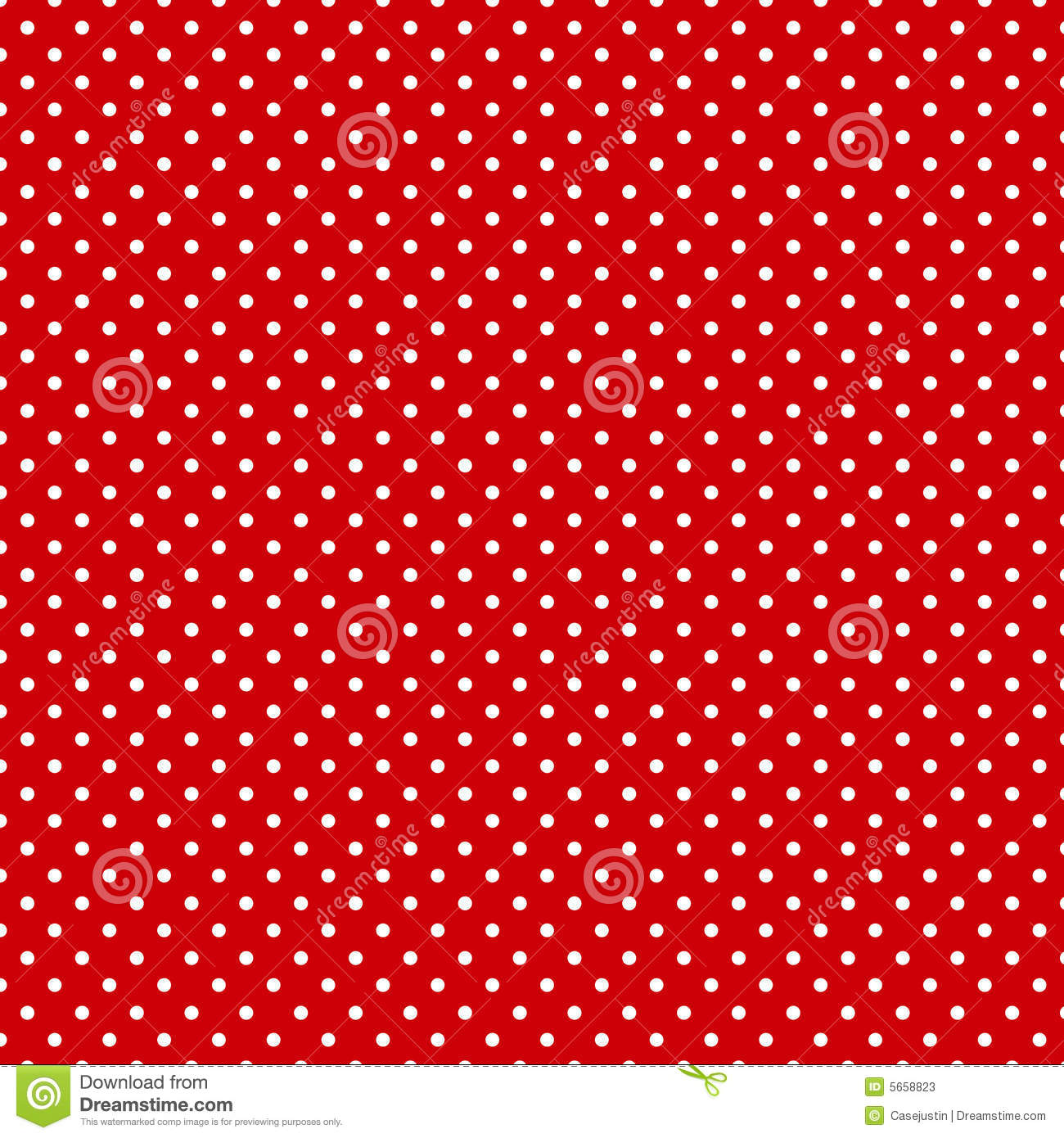 Seamless Pattern Of Small White Polka Dots On A Bright Red Background