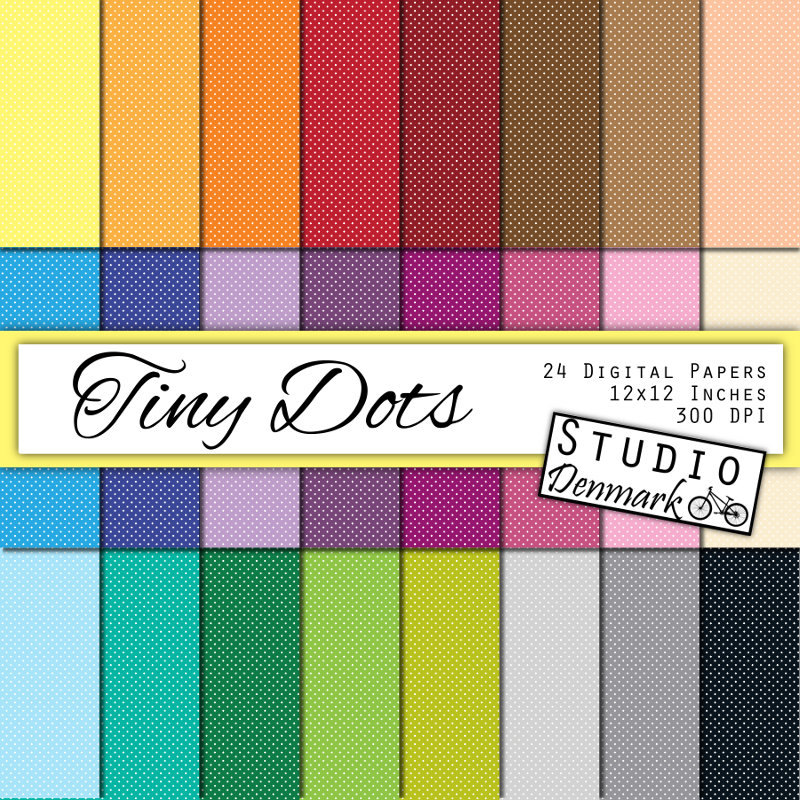 Tiny Dots Basic Patterns Digital Scrapbook Paper   Commercial Use
