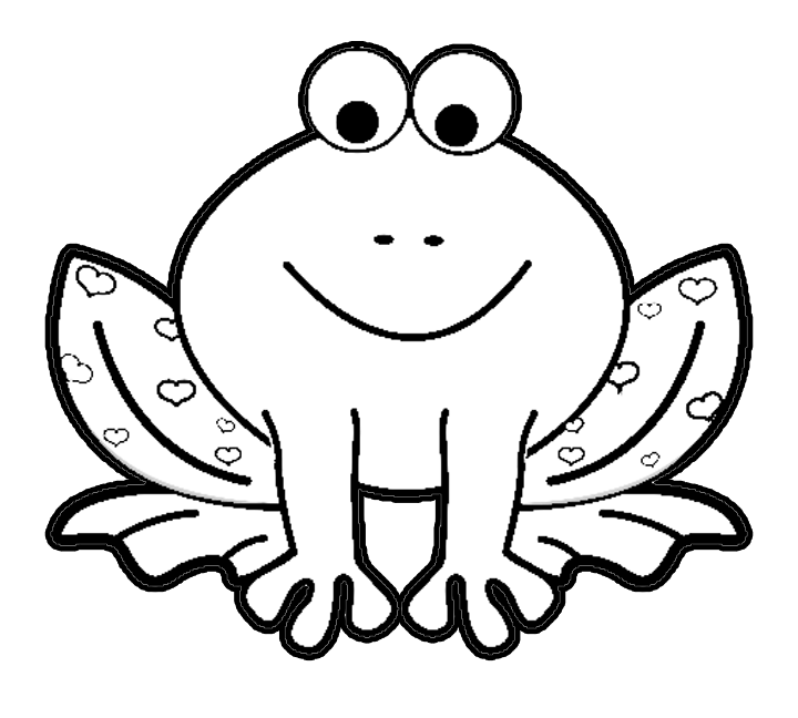 Valentine S Day Cartoon Frog With Hearts Coloring Page Printout