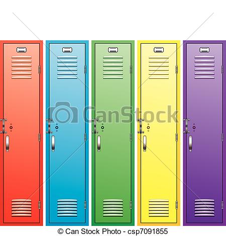 Vector   Colorful School Lockers   Stock Illustration Royalty Free