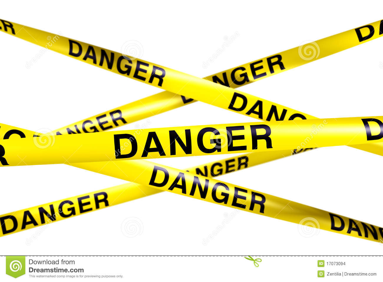 3d Rendering Of Caution Tape With Danger Written On It