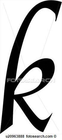 Alphabet Calligraphy K Letter Lowercase Script View Large Clip    