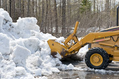 Bulldozer Clearing Snow Stock Photography