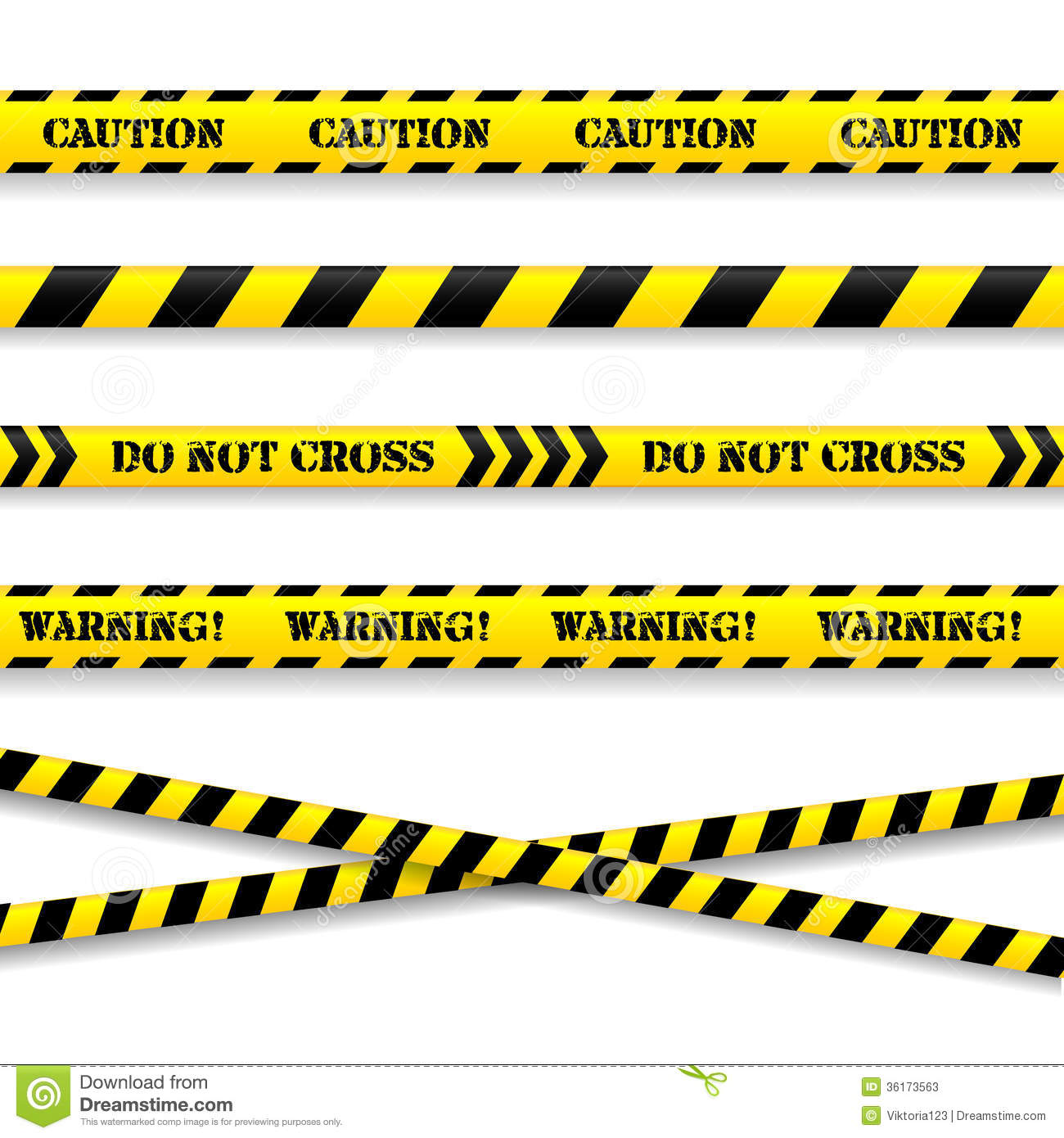Caution Tape Clipart Set Of Caution Tapes