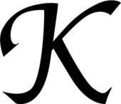 Clip Art Of  Alphabet Block Calligraphy Capital Chisel K Letter    