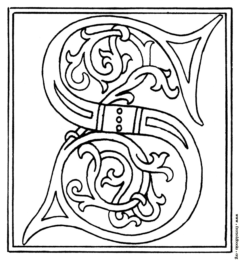 Clipart  Initial Letter S From Late 15th Century Printed Book Details