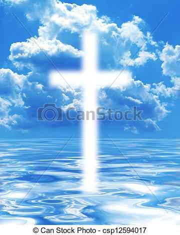 Clipart Of Cross Appearing On Sunrise Sky Csp12594017   Search Clip    
