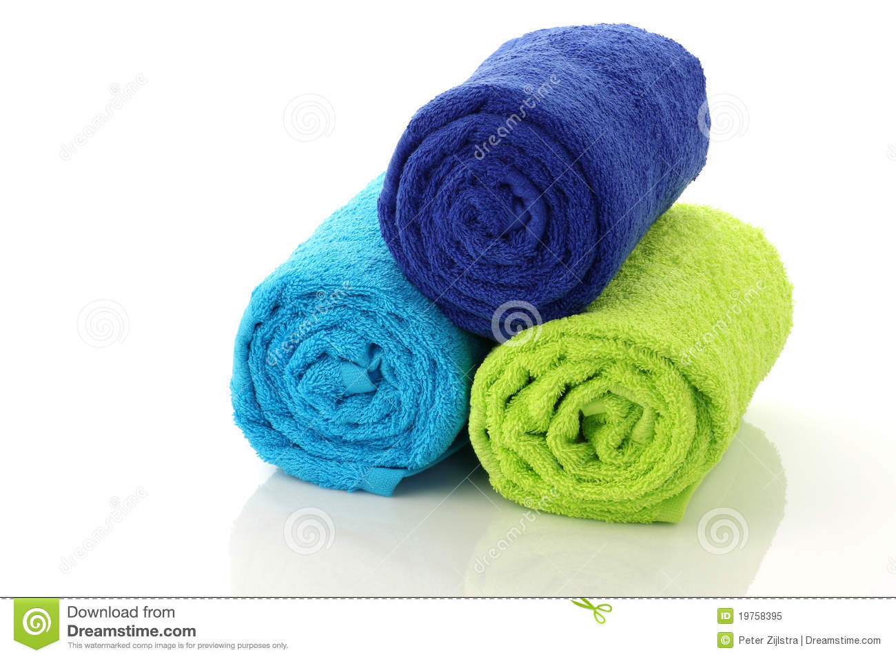 Colorful Rolled Up And Stacked Bathroom Towels Royalty Free Stock    