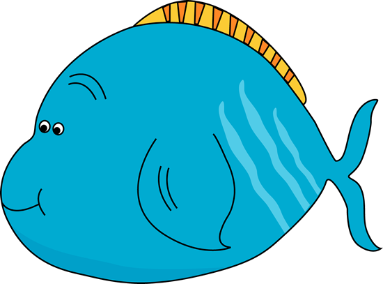 Cute Fat Fish Clip Art Image   Cute Chubby Blue Fish With Light Blue