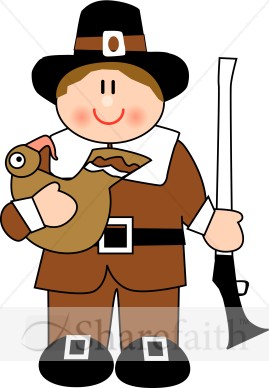 Cute Pilgrim Man   Thanksgiving Clipart