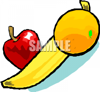 Fruit Clip Art Picture Of An Orange Apple And A Banana   Foodclipart