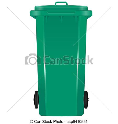 Green Dustbin Clipart Empty Trash Can Clipart