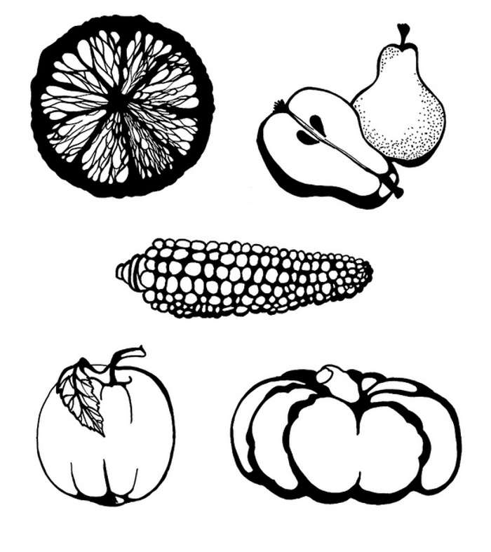 Healthy Snacks Black And White Clipart