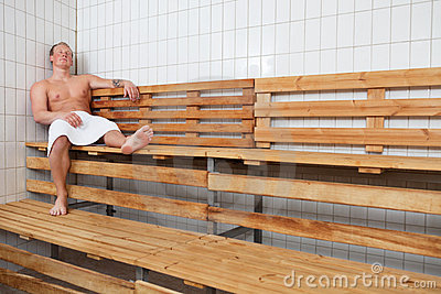 Mature Man Relaxing In Steam Room Stock Photo   Image  20403980