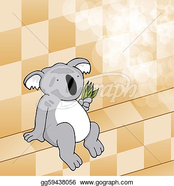     Of A Cute Koala Eating Leaves In A Steam Room   Clipart Gg59438056