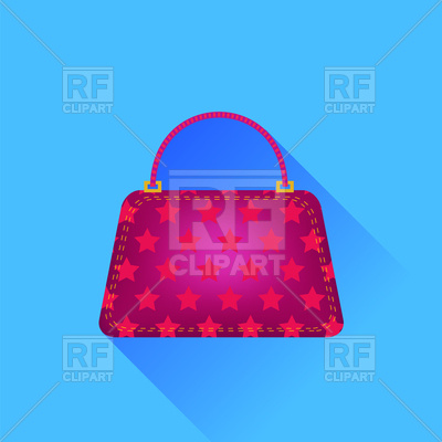 Pink Handbag With Stars On Blue Background 79249 Icons And Emblems
