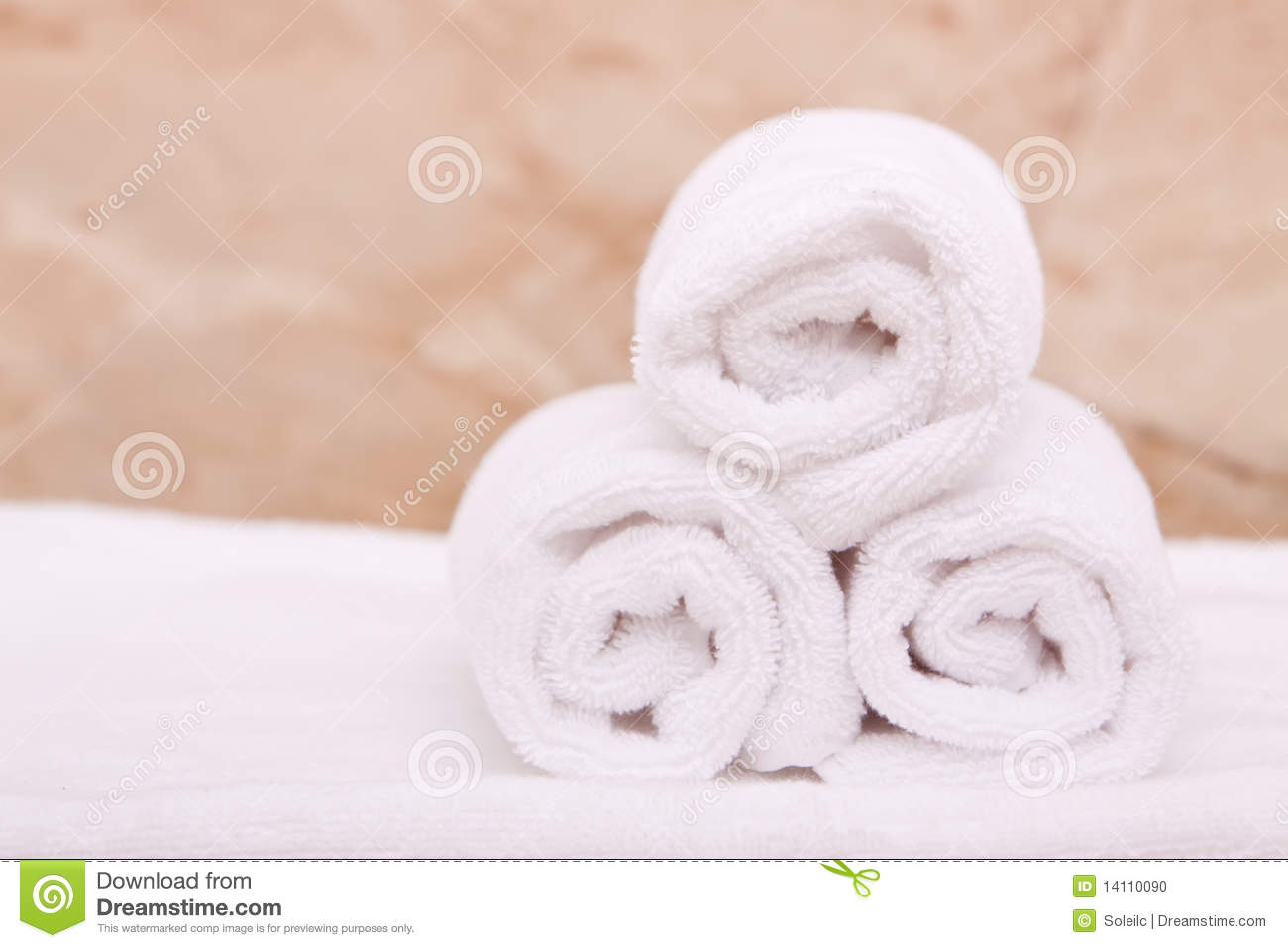 Rolled Up Bath Towels Stock Photo   Image  14110090