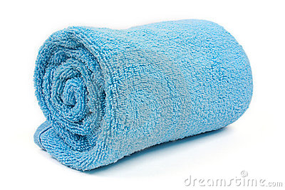 Rolled Up Blue Beach Towel Stock Photography   Image  17595412